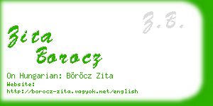 zita borocz business card